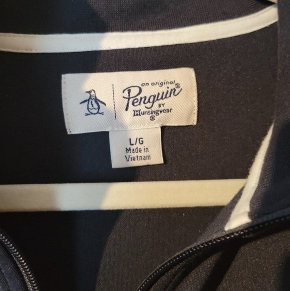 NWOT Original Penguin Striped Navy Track Jacket - Large - Picture 2 of 5